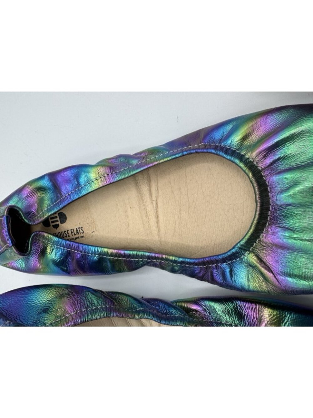 The Storehouse Womens Lucky Clover Rainbow Leather Flats Classic Size 9 Foldable - Picture 9 of 9
